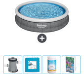 Paquete de piscina - bestway - alrededor - 366x366x76 cm + accesorios cb77