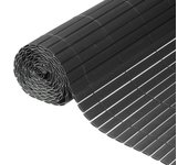 Biombo de jardín de pvc de doble cara 1x3 m antracita nature