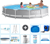 Paquete de piscina - intex - alrededor - 366x366x76 cm + accesorios a1975