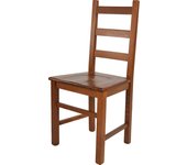 Tommychairs - silla rustica para cocina y comedor, estructura en madera de haya color nogal claro y asiento en madera