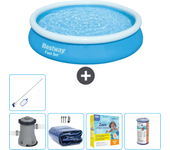 Paquete de piscina - bestway - alrededor - 366x366x76 cm + accesorios cb20