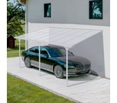 Pergola/cochera adosada kleo 4.5m x 3m aluminio blanco