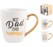 4x taza h&h dec. papá en porcelana de hueso nueva colores surtidos cc360