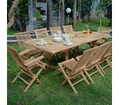 Mesa extensible rectangular milan de teca maciza 180/240 x100 cm