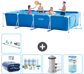 Paquete de piscina - intex - rectángulo - 450x220x84 cm + accesorios a253