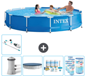 Paquete de piscina - intex - alrededor - 366x366x76 cm + accesorios cb19