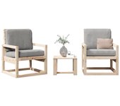 Juego de muebles de jardín 3 piezas | conjunto de jardín de ocio | set de comedor de jardín madera maciza de pino cfw162923