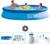 Paquete de piscina - intex - alrededor - 366x366x76 cm + accesorios cb5