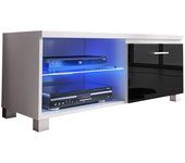 Mueble tv led blanco - negro 100 cm cm