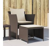 Maison exclusive - sillón de jardín con reposapiés ratán sintético marrón