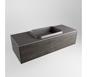 Mondiaz erin 120cm mueble de baño color dark brown con 1 cajón. con lavabo ridge centro sin orificios color dark grey