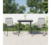 Juego de comedor de jardín 3 piezas，conjunto de comedor de exterior，conjunto de jardín ratán pvc negro cfw770657