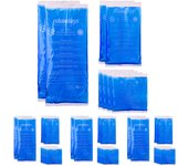 Relaxdays pack de 32 bolsas frío calor reutilizables para lesiones, gel y pe, azul, varios tamaños