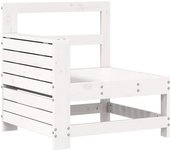 Sofá de jardín con reposabrazo mesa auxiliar madera pino blanco