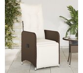 Vidaxl sillón reclinable de jardín con cojines ratán sintético marrón