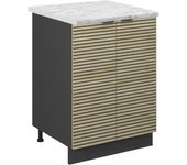 Vicco mueble bajo de cocina fame-line, panel de roble, 60 cm , et mármol