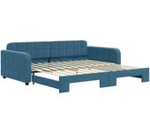 Sofá cama nido terciopelo azul 100x200 cm