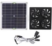Kit de ventilador con panel solar de silicio monocristalino, resistente a la intemperie, para gallineros pequeños, invernaderos, cobertizos, casas