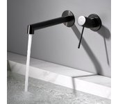 Imex - grifo monomando lavabo empotrado | grifo baño mezclador agua fria y caliente | serie line | color black gun metal