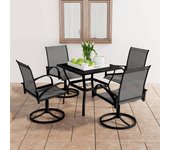 Conjunto de comedor de jardín de 5 piezas de textilene y acero vidaxl