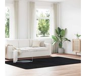 Alfombra de pelo largo negra navarra 200x290 cm poliéster
