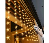 Cadena de luces led para exterior, 3 x 1 m, 100 luces, blanco cálido, control remoto usb