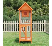 Casita para pájaros marrón 60x58,5x160 cm madera maciza de pino