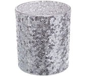 6x paillette argento para candelas