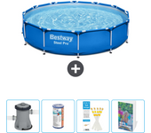Paquete de piscina - bestway - alrededor - 366x366x76 cm + accesorios cb70