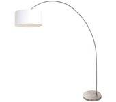 Mexlite - lámpara de pie - solva - acero - lino metal - lámpara de arco - e27 - 3908st