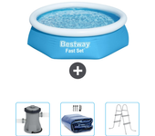 Paquete de piscina - bestway - alrededor - 244x244x61 cm + accesorios cb47