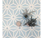 Azulejo porcelánico hexagonal para suelo o pared kioto blue