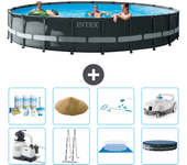 Paquete de piscina - intex - alrededor - 610x610x122 cm + accesorios a2919