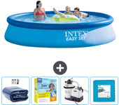 Paquete de piscina - intex - alrededor - 396x396x84 cm + accesorios cb67