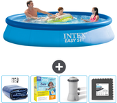 Paquete de piscina - intex - alrededor - 366x366x76 cm + accesorios cb10