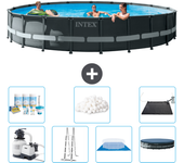 Paquete de piscina - intex - alrededor - 610x610x122 cm + accesorios cb44