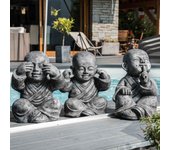 Estatuas monje de la sabidurí­a pátina gris 40 cm