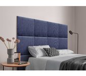 Dhome cabecero tapizado compuesto de paneles autoadhesivos intercambiables serie luxury edition cama lujo dormitorio (silver marine, 105cm)