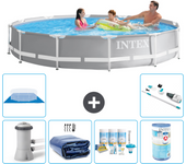 Paquete de piscina - intex - alrededor - 366x366x76 cm + accesorios a2131