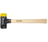 Wiha martillo de cara blanda safety de dureza media/semiduro con mango de madera hickory, cabezal redondo (26437)