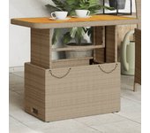 Vidaxl mesa de jardín ratán sintético madera acacia beige 90x55x71 cm
