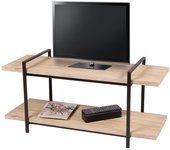Mueble para tv estilo moderno con 2 estantes colección daryl – dimensiones 120x43x55 cm, color roble claro