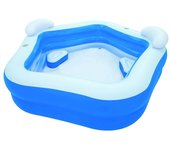 Bestway piscina hinchable 2 camaras family 213x206x69 cm +6 años jardin 54153