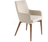 Silla comedor tapizada tela beige 57 x 64 x 88 cm.