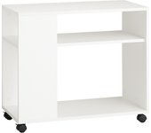 Mesa auxiliar con 2 estantes mesita auxiliar consola mesita de noche con ruedas fbt34-w sobuy es