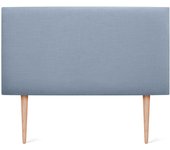 Dhome cabecero de lino natural liso con patas cabezal tapizado cama dormitorio moderno top trending (azul, 105cm)