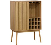 Mueble botellero trend 1 puerta 12 botellas + colgador de copas madera 120x80x40 cm adec
