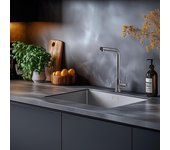 Pure.sink prestige conjunto combinado fregadero de acero inoxidable 50x40 cm con grifo de cocina de acero inoxidable 1208970762