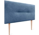 Dhome cabecero de tela acualine liso con botones y patas tapizado de alta gama cabezal lujo cama dormitorio moderno acolchado (azul, 105cm)