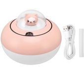 Mini humidificador con forma de gato adorable, portátil, silencioso, para escritorio, para el hogar y la oficina, con enchufe usb (rosa)